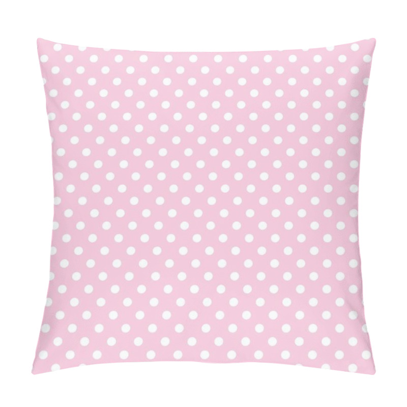 Personality  Polka dots on baby pink background retro seamless vector pattern pillow covers