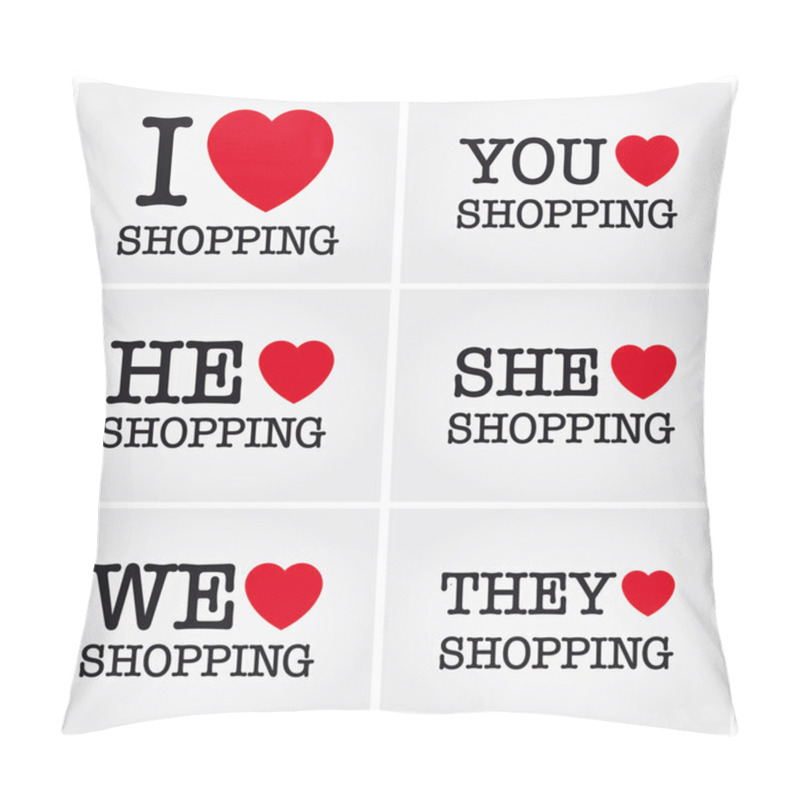 Personality  i love shopping pillow covers