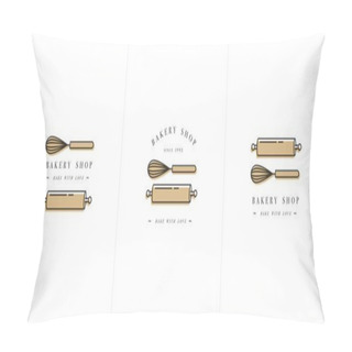 Personality  Vector Design Template And Emblem - Kitchen Roll And Coronet For Bake Shop. Bakery. Pillow Covers