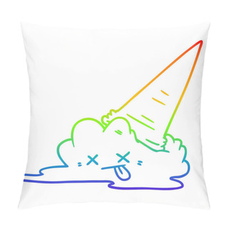 Personality  Rainbow Gradient Line Drawing Splatted Ice Cream Cartoon Pillow Covers