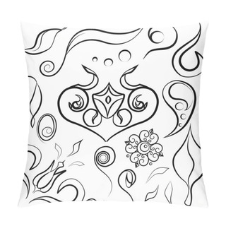 Personality  Set Decor Elements Doodle  Pillow Covers