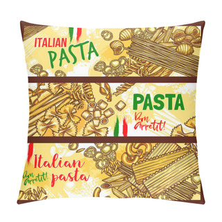 Personality  Traditional Italian Cuisine Pasta Banners Pillow Covers