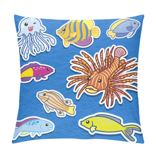 Personality  Cute Sea Animal Stickers09 Pillow Covers