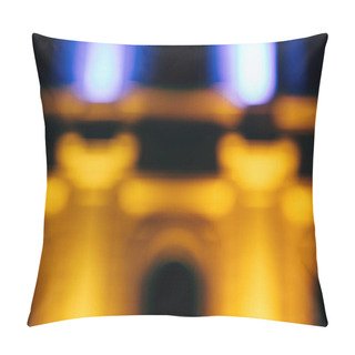 Personality  Close Up View Of Blurred City Building At Night Pillow Covers