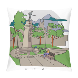 Personality  Portland Oregon City Scene At Lownsdale Square Pillow Covers