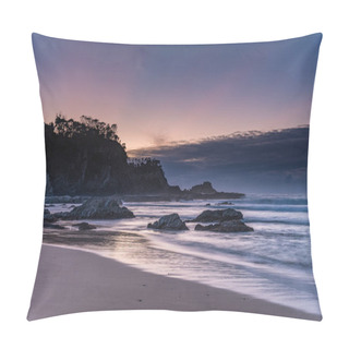 Personality  Sunrise Seascape With Clouds At Malua Bay On The South Coast Of NSW, Australia Pillow Covers