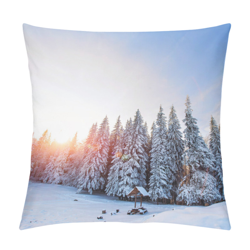 Personality  Beautiful Winter Landscape With Snow Covered Trees Pillow Covers