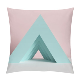 Personality  3d Render, Abstract Background, Triangle, Corner, Primitive Geometric Shapes, Pastel Color Palette, Simple Mockup, Minimal Design Elements Pillow Covers