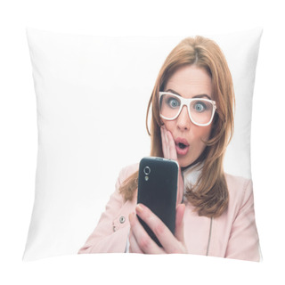 Personality  Trendy Woman On Phone Pillow Covers