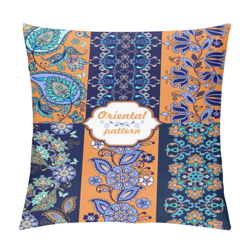 Personality  A collection of striped oriental ornaments with paisley. Decorat pillow covers