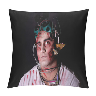 Personality  Techno Zombie Bloody Face Pillow Covers