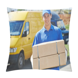Personality  Delivery Man With Parcel Box Pillow Covers