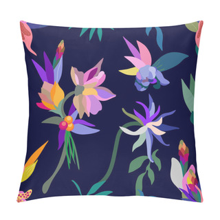 Personality  Seamless Pattern With Exotic Flowers And Leaves.  Pillow Covers