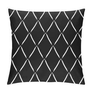 Personality  Seamless Geometric Diamonds Pattern. Abstract Black Textured Background. Vector Art. Pillow Covers
