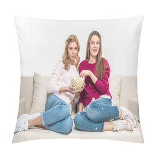 Personality  Friends Eating Popcorn On Couch  Pillow Covers