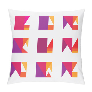 Personality  Abstract Multicolored Geometric Logo Icons Pillow Covers
