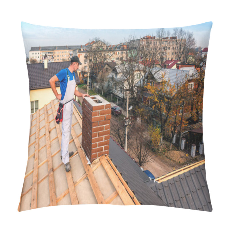 Personality  Roof Master Near The Chimney Pillow Covers