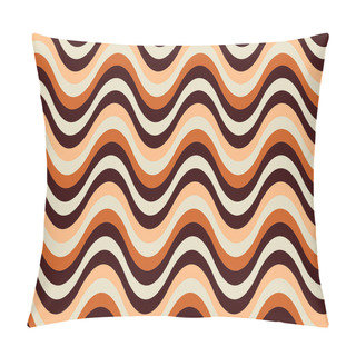Personality  Retro 60s 70s Wavy Lines Bohemian Tile Pattern  Pillow Covers