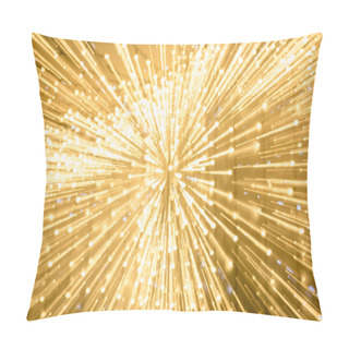 Personality  Long Exposure Of Blurred Shiny Golden Bokeh Lights Pillow Covers