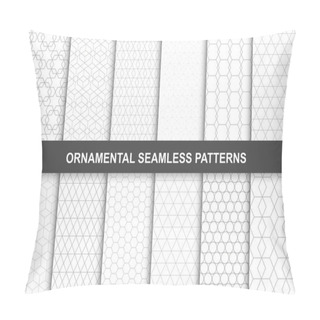 Personality  Collection Of Ornamental Geometric Seamless Patterns In Vintage Style. Pillow Covers