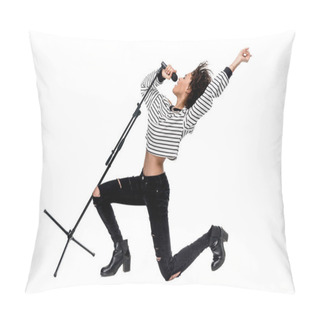 Personality  Young Singer With Microphone  Pillow Covers