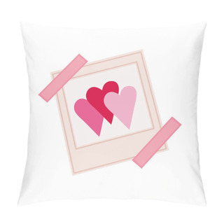 Personality  Vintage Photo With Hearts Isolated On White Background Pillow Covers