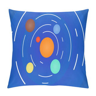 Personality  Universe Vector Illustration. Flat Lay Mock-up Or Background Wit Pillow Covers