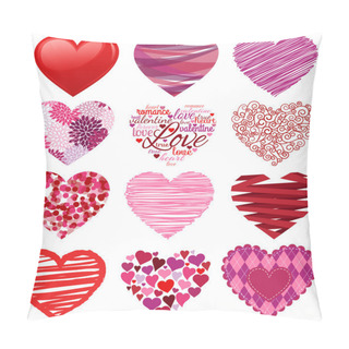 Personality  Vector Collection Of Stylized Hearts Pillow Covers