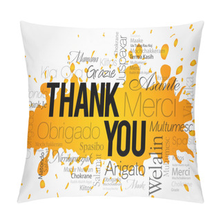 Personality  Thank You Word Cloud Vector Background Pillow Covers