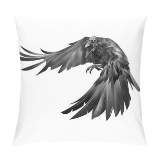 Personality  Painted Crow Attacking A Bird On A White Background Pillow Covers