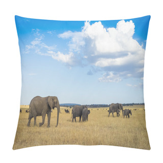 Personality  Elephants Roaming Around Serengeti National Park Pillow Covers