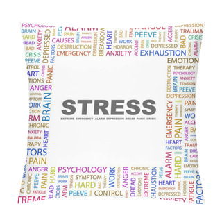 Personality  STRESS. Word Collage On White Background. Pillow Covers