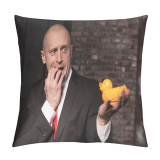 Personality  Professional Agent Holding Toy Duck Pillow Covers