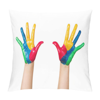 Personality  Colorful Painted Hands Pillow Covers