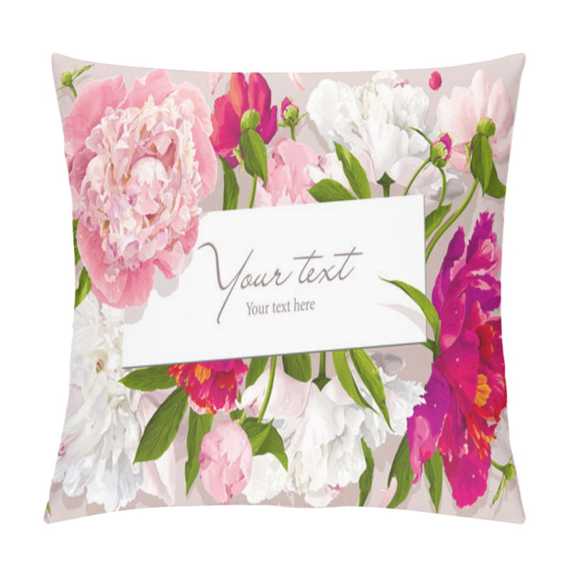 Personality  Pink, red and white peony greeting card pillow covers