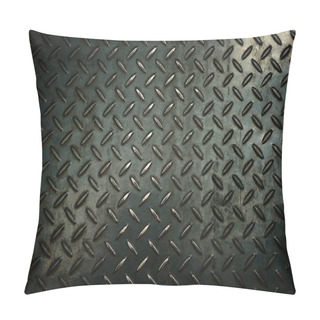 Personality  Black Metal Diamond Plate Background. Pillow Covers