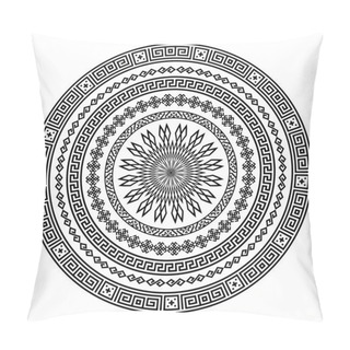 Personality  Round Ornamental Vector Shape Isolated On White. Pillow Covers