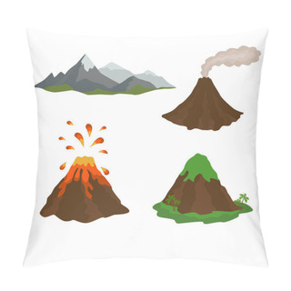 Personality  Active, Dormant Volcano, Mountain, Set Of Pillow Covers
