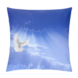 Personality  White Dove Flying In The Sky Pillow Covers
