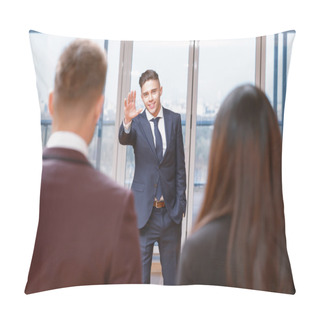 Personality  Back View Of A Businessman Pillow Covers