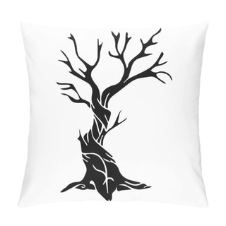 Personality  Tree Vector Illustration. Tree Style Doodle. Tree In Vintage Style On A White Background. Abstract Tree Nature Background. Tree In A Stylized Style. Beautiful Unique Ethnic Tree Of Life Illustration.  Pillow Covers