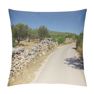 Personality  Asphalt Road Along The Olive Grove, Croatia Dalmatia Pillow Covers