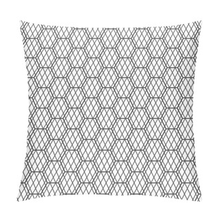 Personality  Seamless Pattern. Modern Elegant Geometrical Texture. Regularly Repeating Striped Hexagons, Rhombuses. Outline. Contour. Thin Line. Vector Element Of Graphical Design Pillow Covers