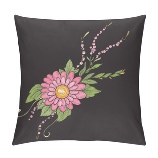 Personality  Floral Composition. Embroidery Pillow Covers