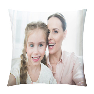 Personality  Mother And Daughter Making Selfie Pillow Covers