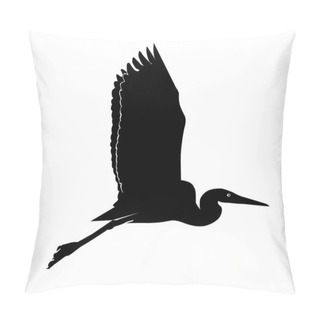 Personality  Silhouette Of A Flying Heron Pillow Covers