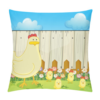 Personality  A Hen And The Four Chicks Pillow Covers
