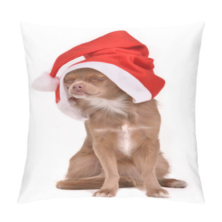 Personality  Dreaming Christmas Dog Wearing Santa Hat Pillow Covers