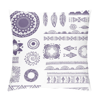 Personality  Tribal, Bohemian Mandala Background With Round Ornaments, Patterns And Elements Pillow Covers