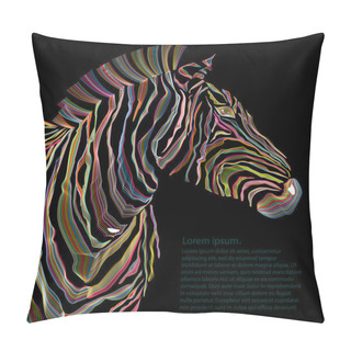 Personality  Animal Illustration Of Vector Zebra Silhouette. Vector Pillow Covers